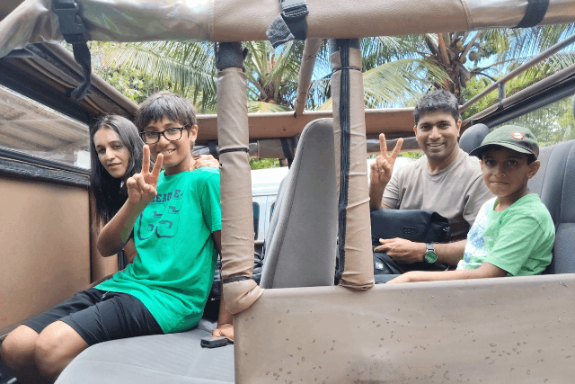 Children enjoy safari tour